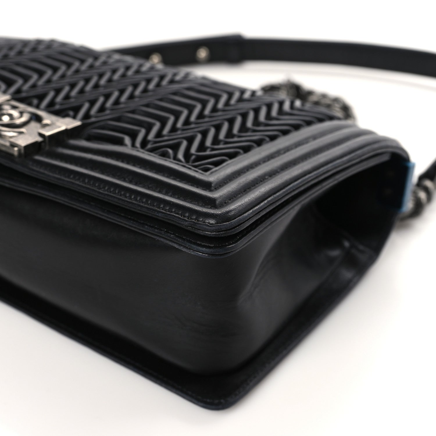 Chanel Calfskin Pleated Medium Boy Flap Black 9 of 9