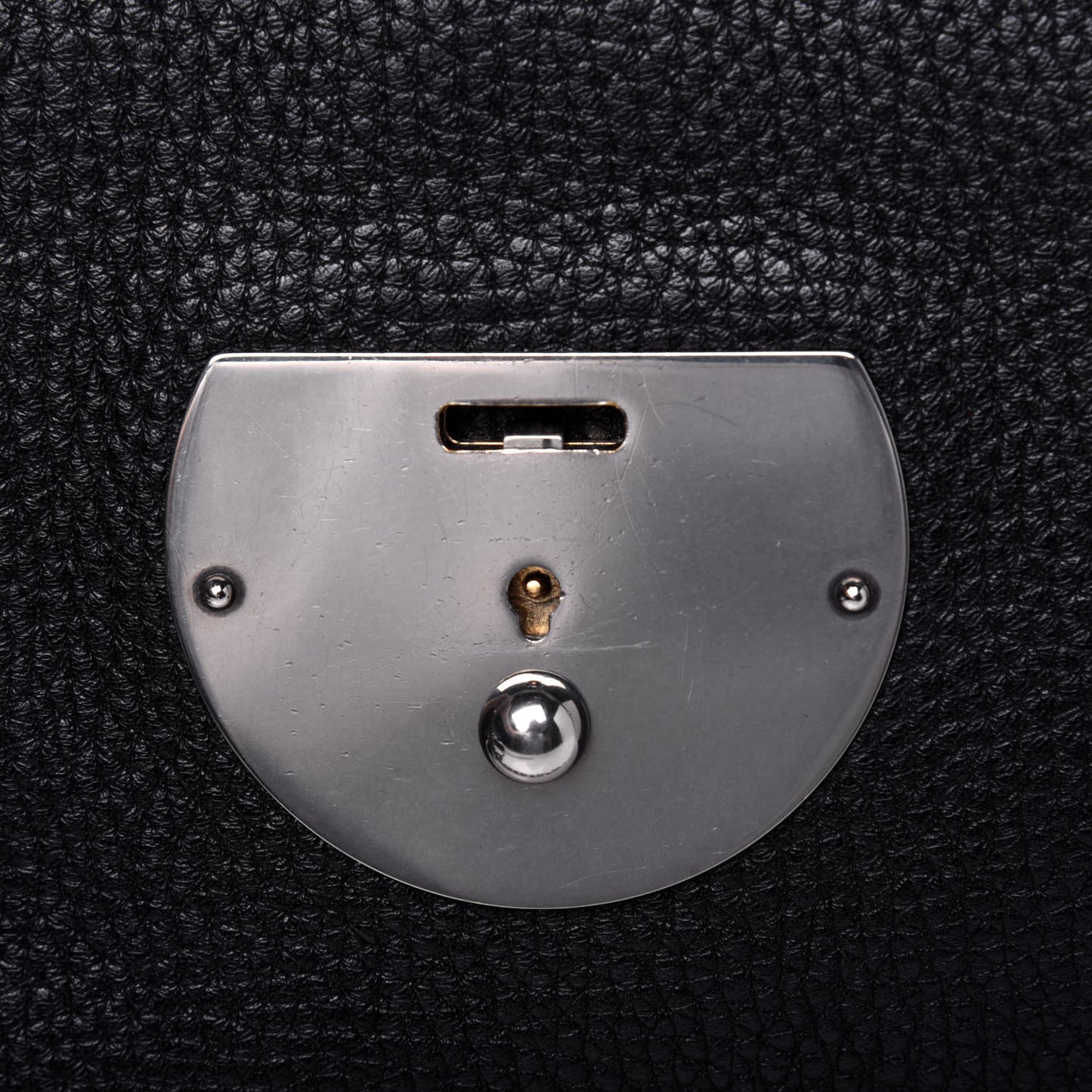 Pebbled Calfskin Shoulder Bag Black