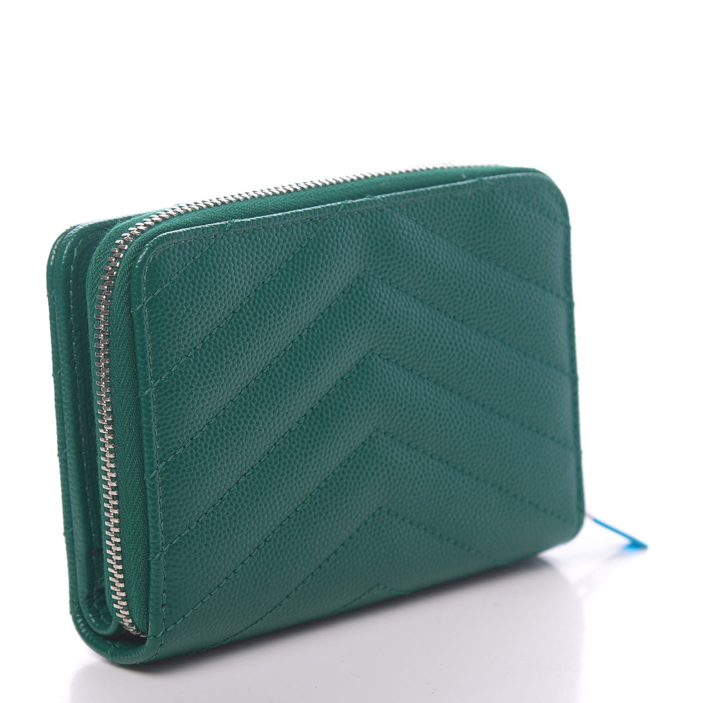 Grain De Poudre Matelasse Compact Zip Around Wallet Malachite Green