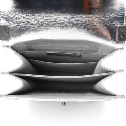 Chanel Metallic Goatskin Quilted North South Boy Flap Silver 5 of 10