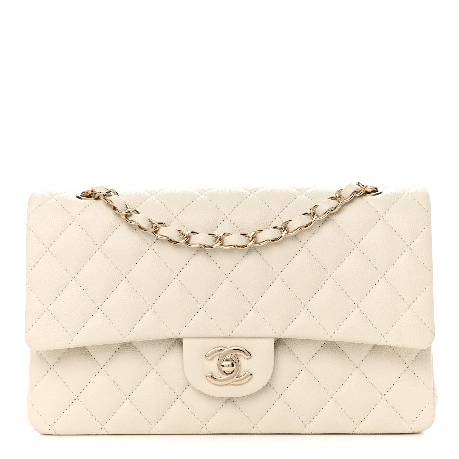 Chanel Caviar Quilted Medium Double Flap White 1 of 11