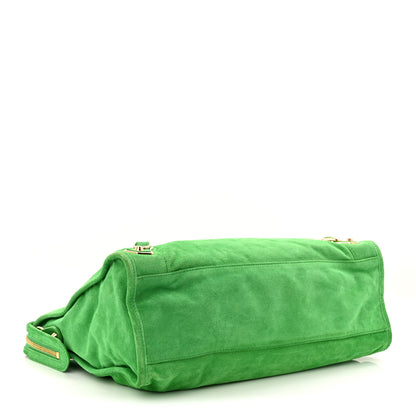Balenciaga Suede Gold Metallic Edge Hardware City Vert Fluo 4 of 10