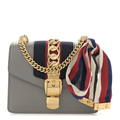 Gucci Calfskin Mini Sylvie Chain Shoulder Bag Deep Grey 1 of 13