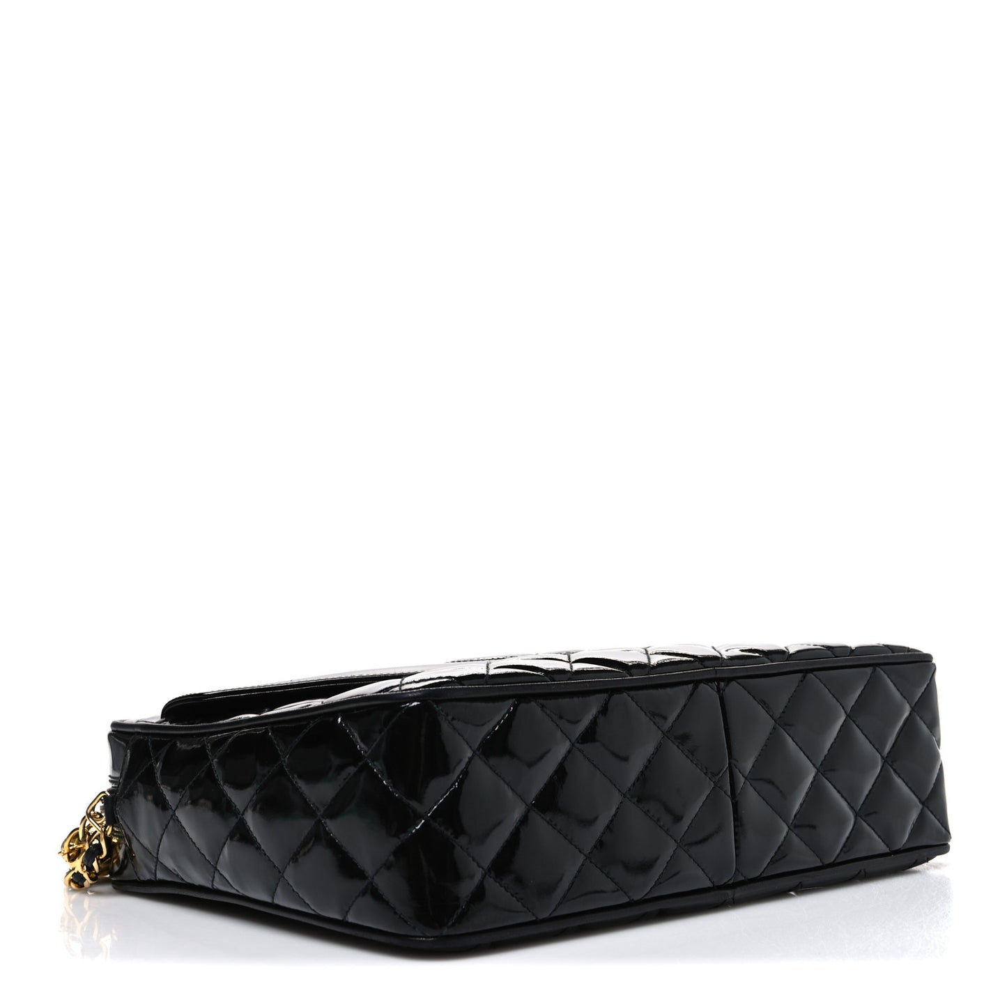 Patent Quilted Tassel Camera Case Black