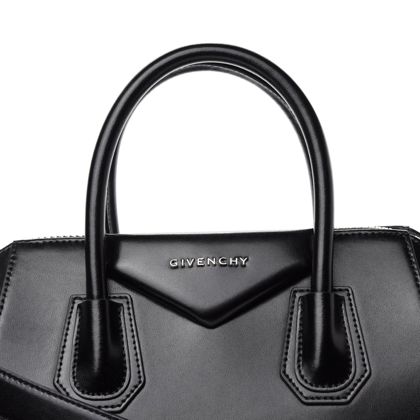 Shiny Lord Calfskin Small Antigona Black