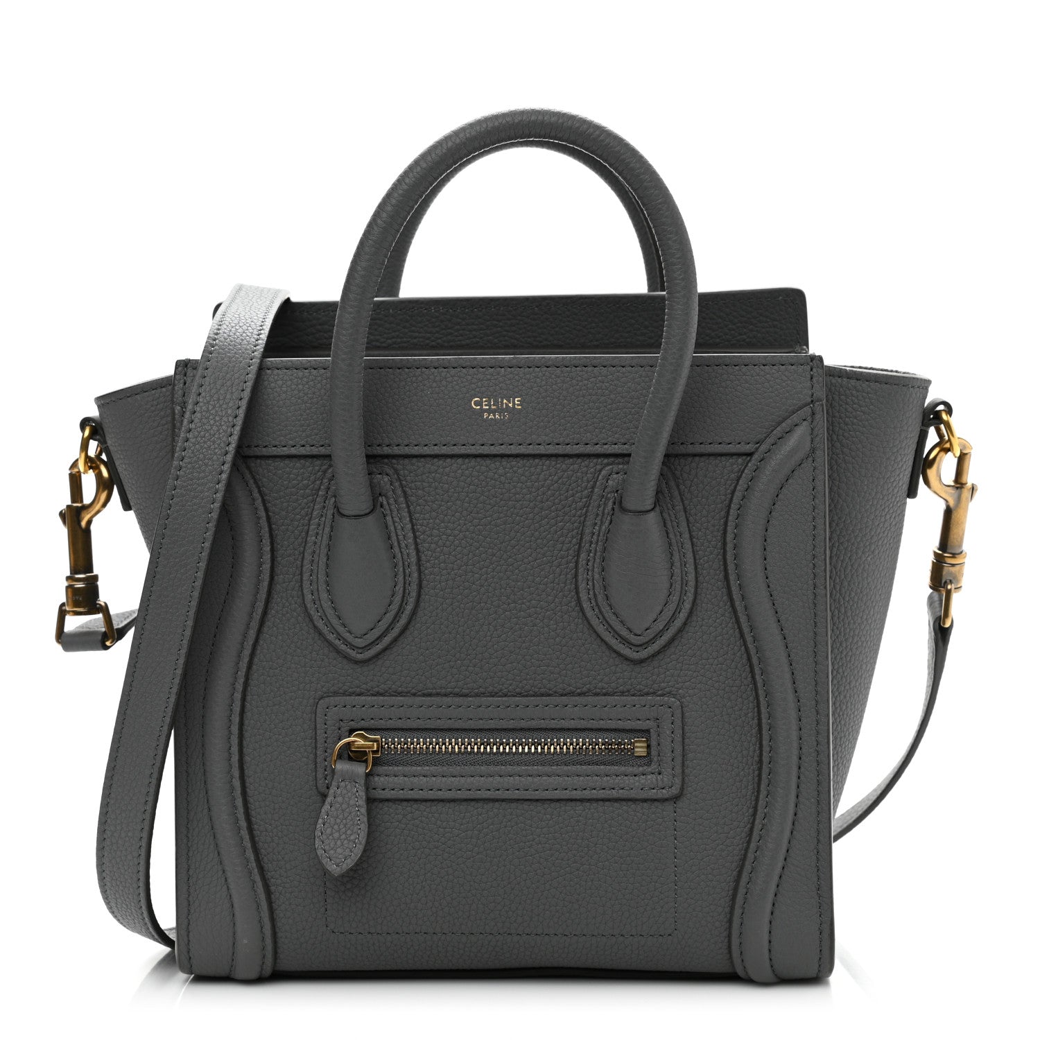 Celine Baby Drummed Calfskin Nano Luggage Kohl 1 of 12