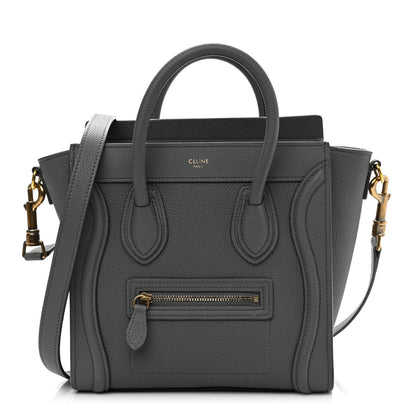 Celine Baby Drummed Calfskin Nano Luggage Kohl 1 of 12