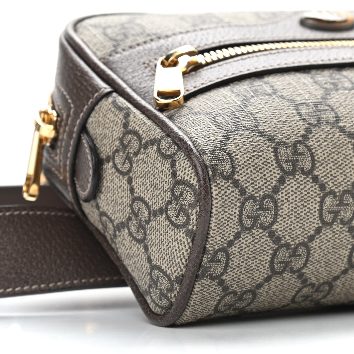 GG Supreme Monogram Web Small Ophidia Belt Bag 75 30 Dark Brown