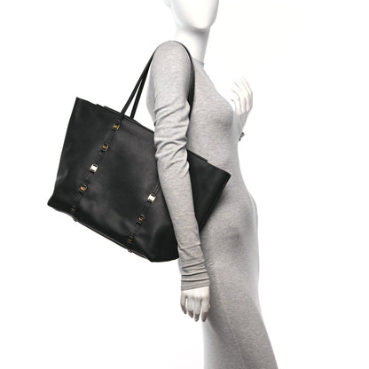 Salvatore Ferragamo Grained Calfskin Emotion Tote Black 3 of 9