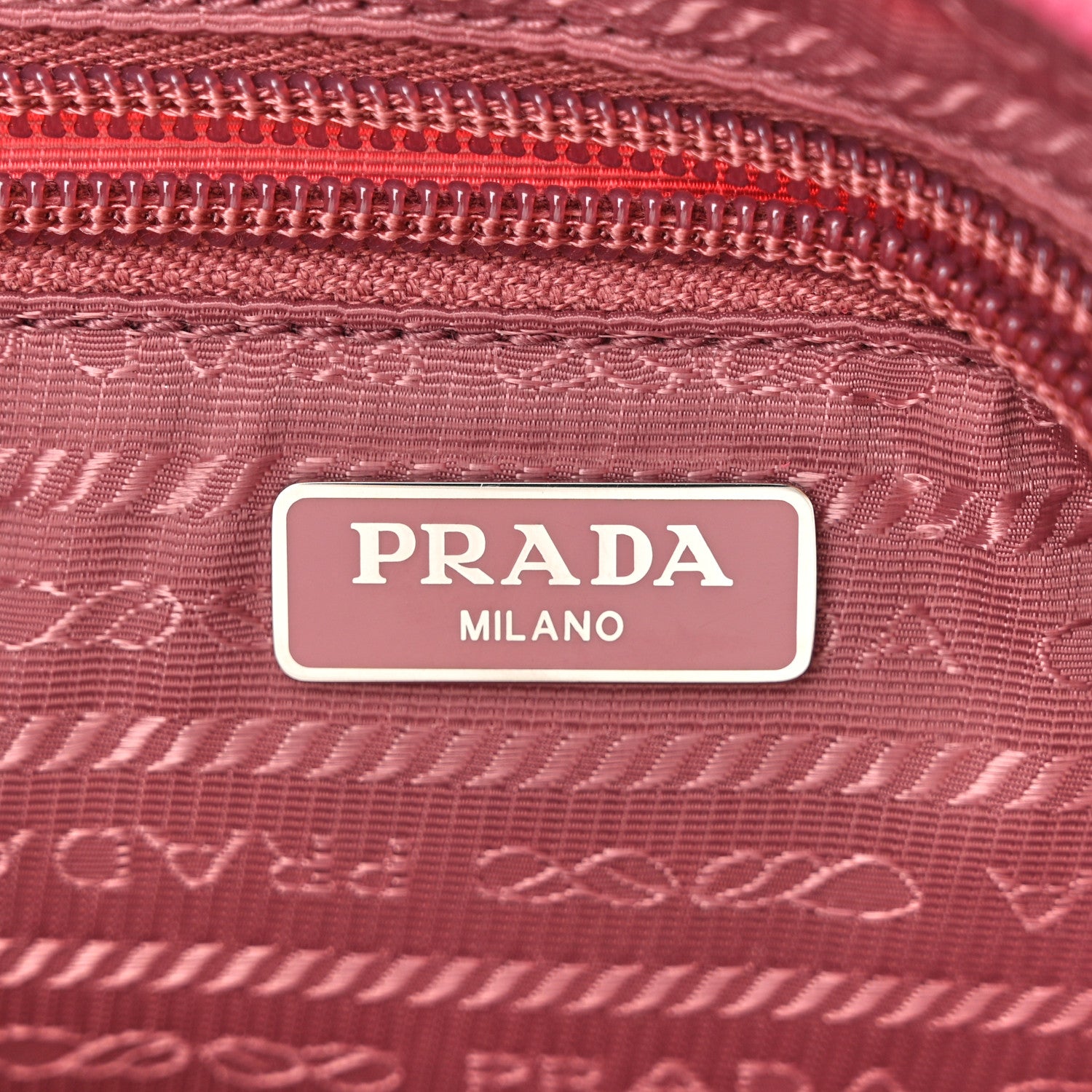 Prada Tessuto Nylon Vela Saffiano Necessaire Wristlet Pouch Begonia 6 of 9