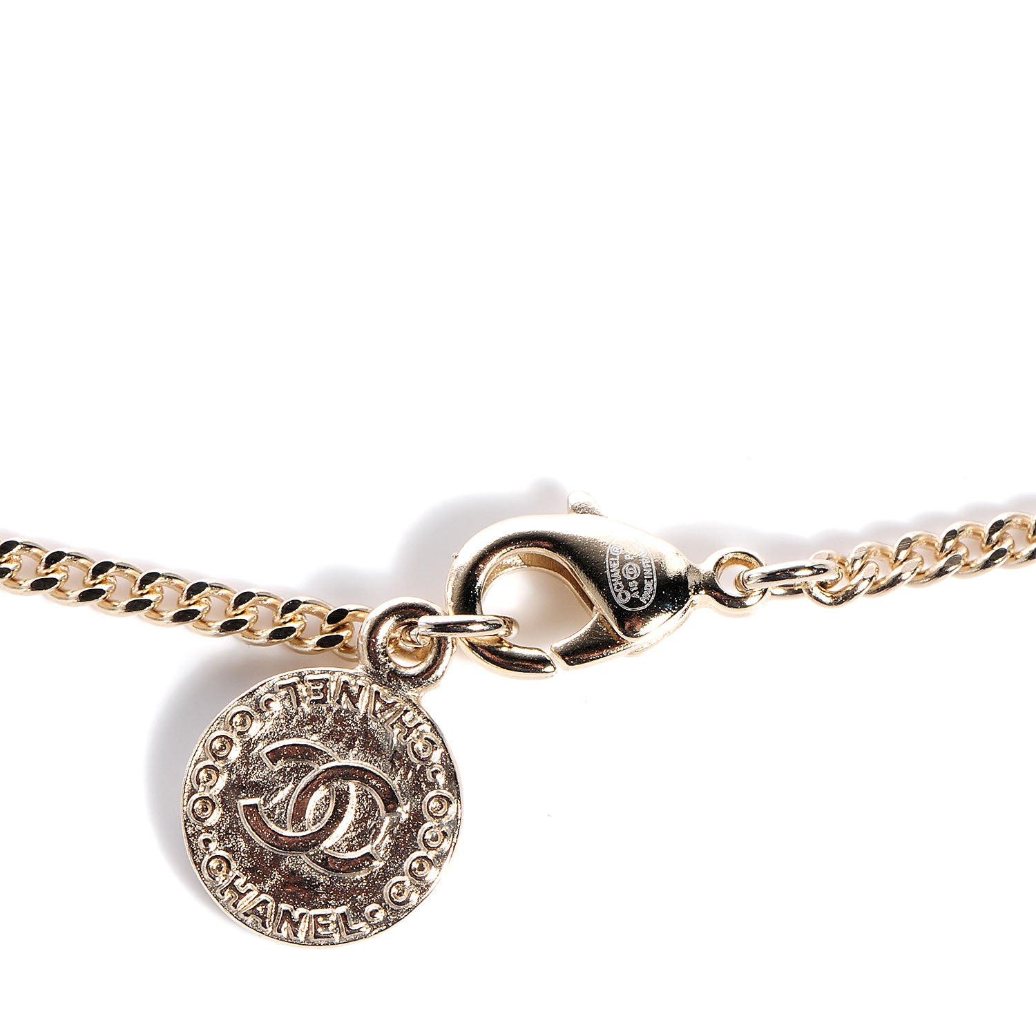 Chanel Crystal CC Necklace Gold 3 of 4
