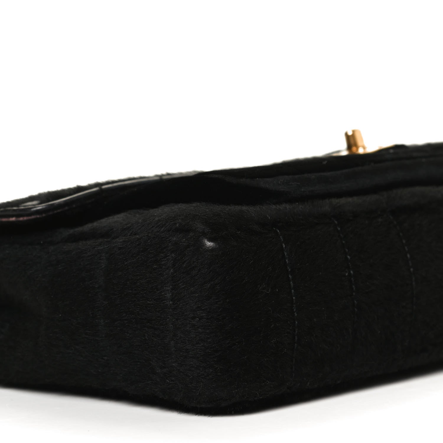 Chanel Pony Hair Velvet Chocolate Bar Flap Black 9 of 10