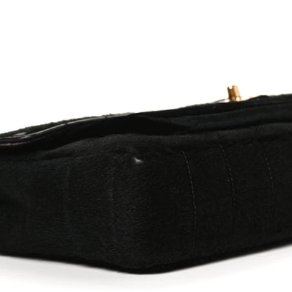 Chanel Pony Hair Velvet Chocolate Bar Flap Black 9 of 10