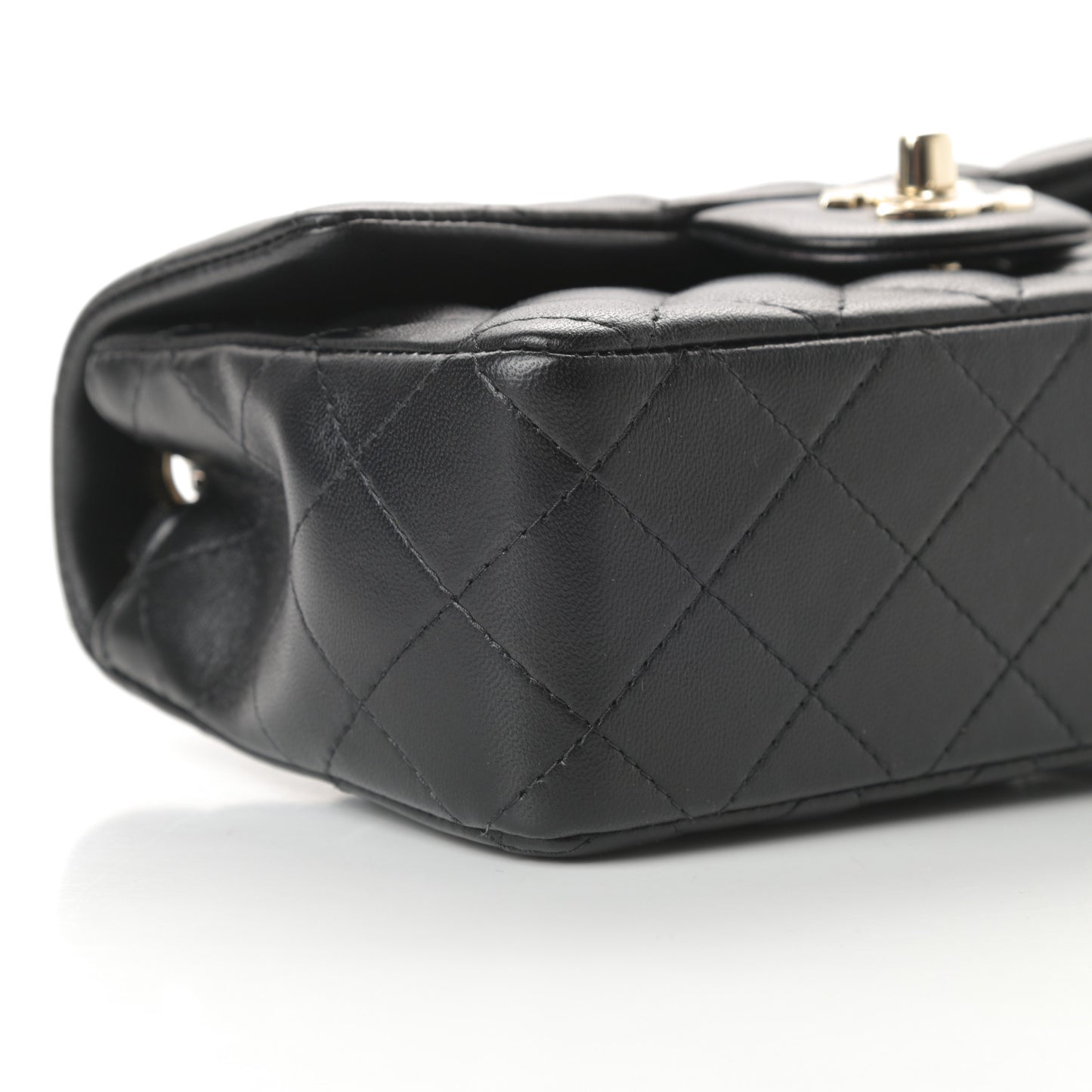 Lambskin Quilted Mini Rectangular Flap Black
