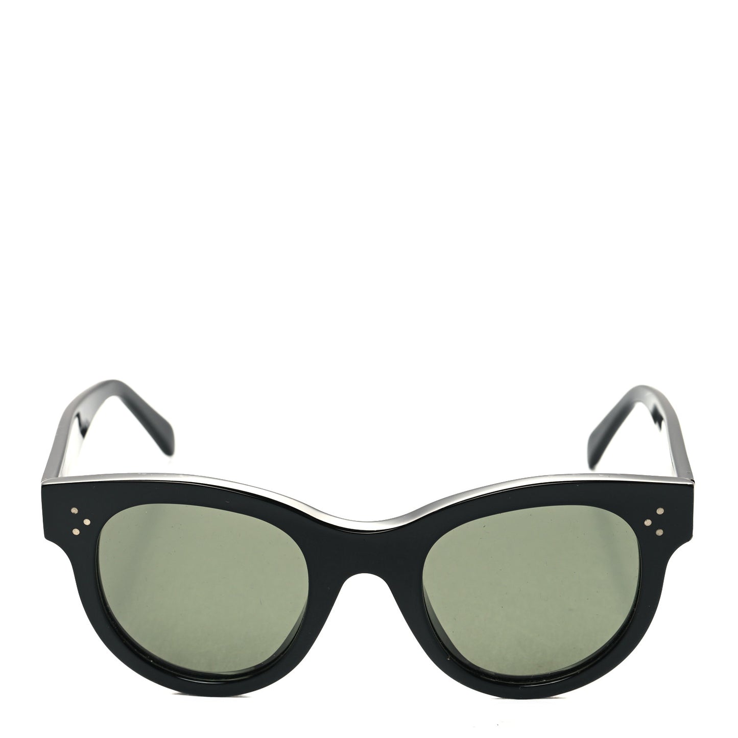 Acetate Studded Mineral Round Sunglasses CL40031N Black