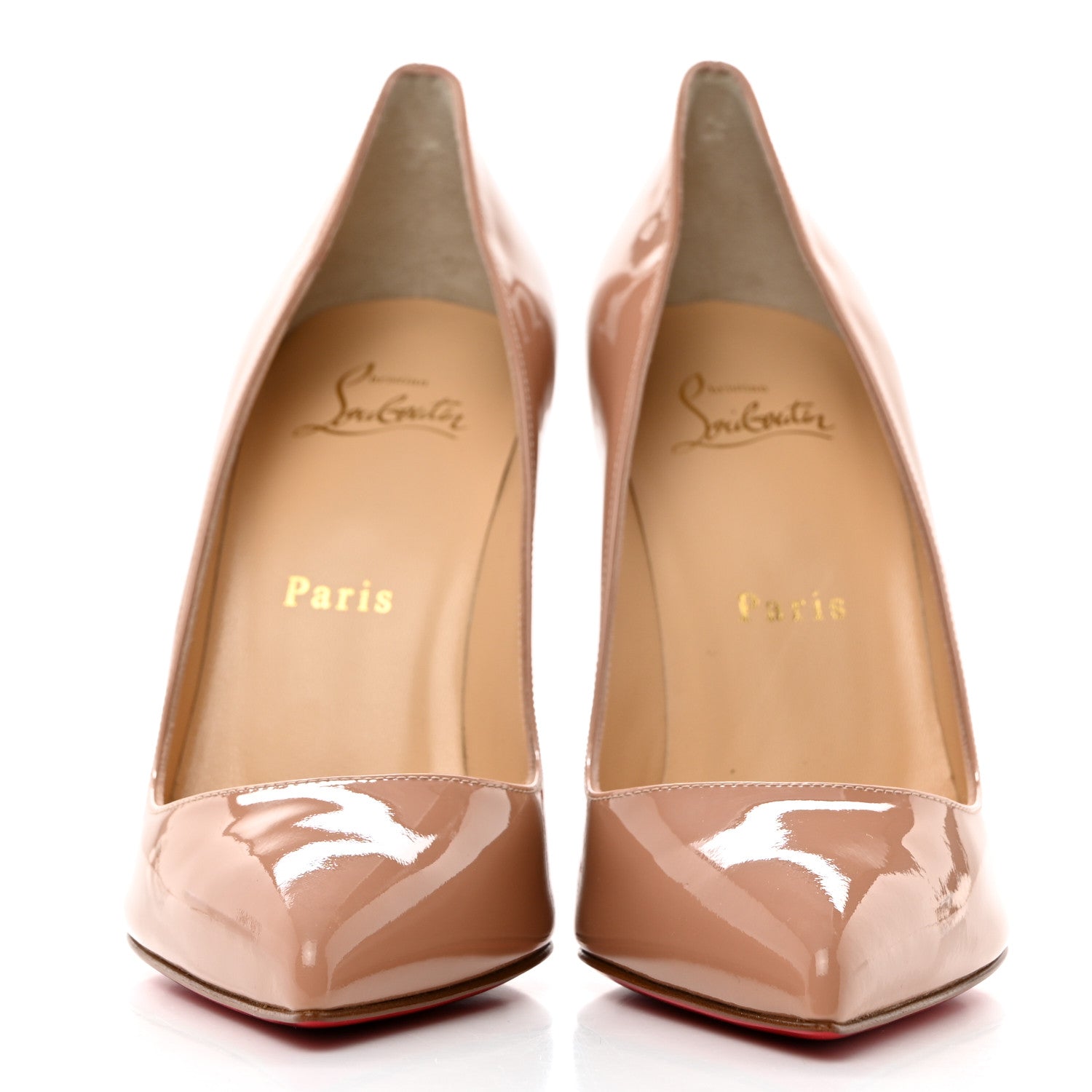 Christian Louboutin Patent Pigalle Follies 100 Pumps 37 Nude 2 of 8