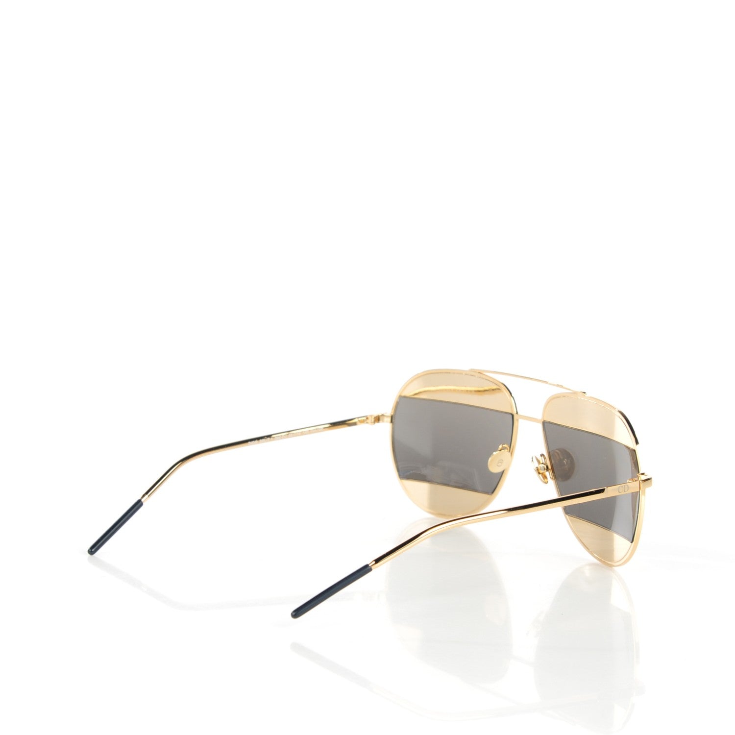 Christian Dior Split 1 Aviator Sunglasses Gold Silver 3 of 6