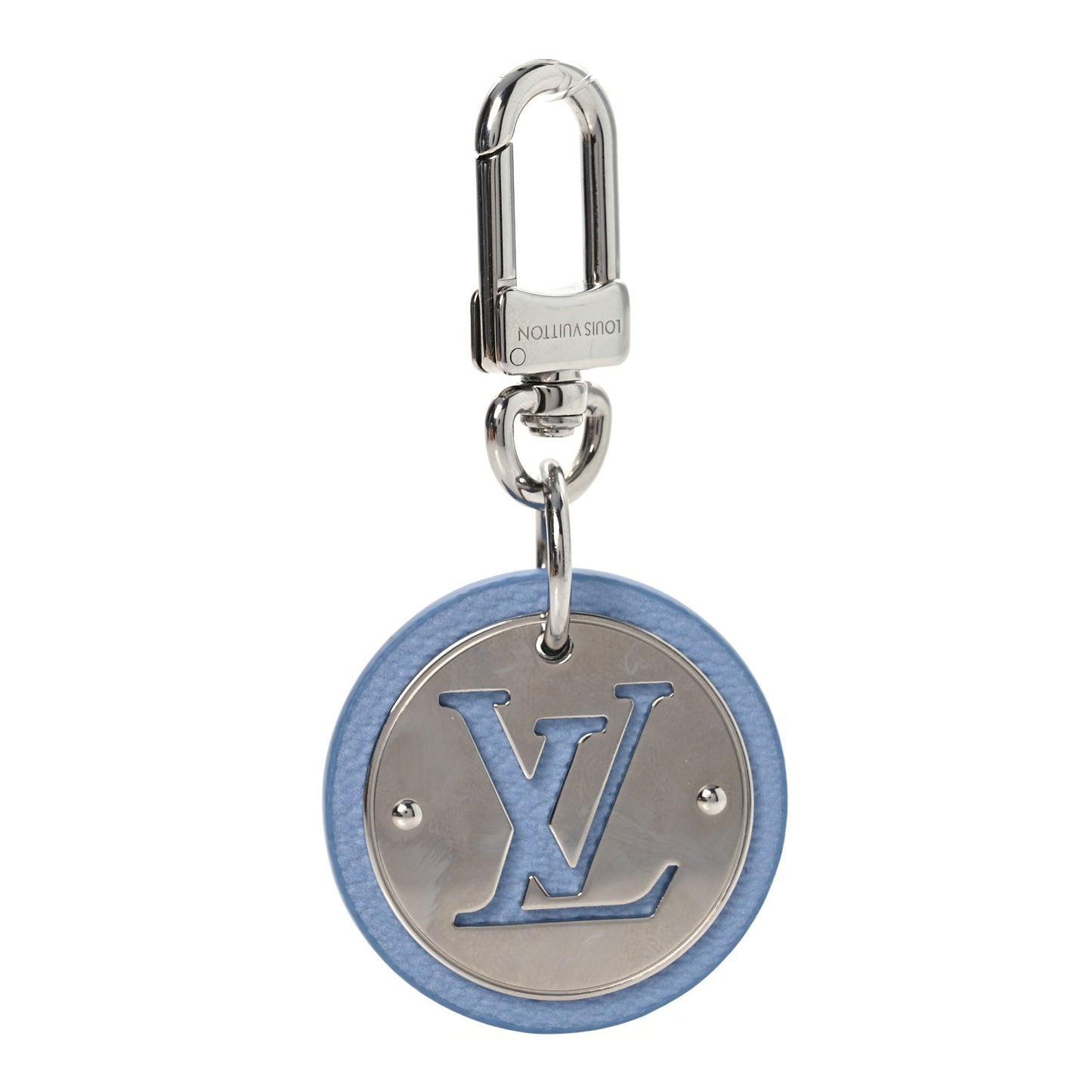 LV Circle Key Holder Bag Charm Sky Blue
