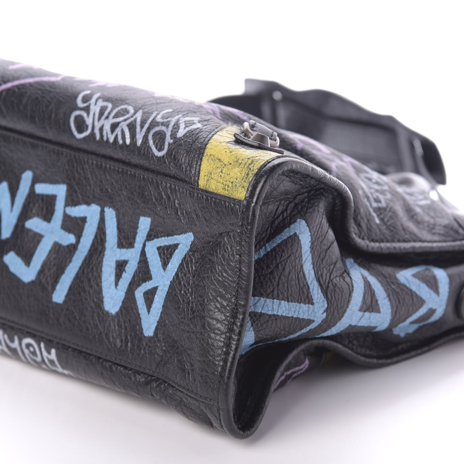 Balenciaga Agneau Graffiti All Over Classic Hardware City Black Multicolor 9 of 10