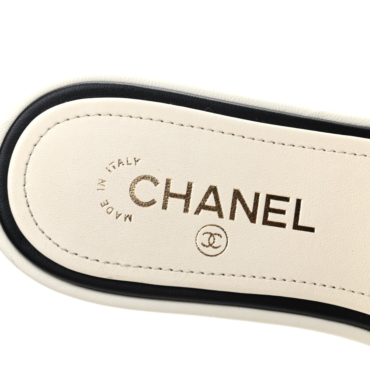 Lambskin Embroidered Logo Mules 39 Ivory Black