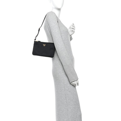 Prada Re-Nylon Saffiano Raso Shoulder Bag Black 2 of 10