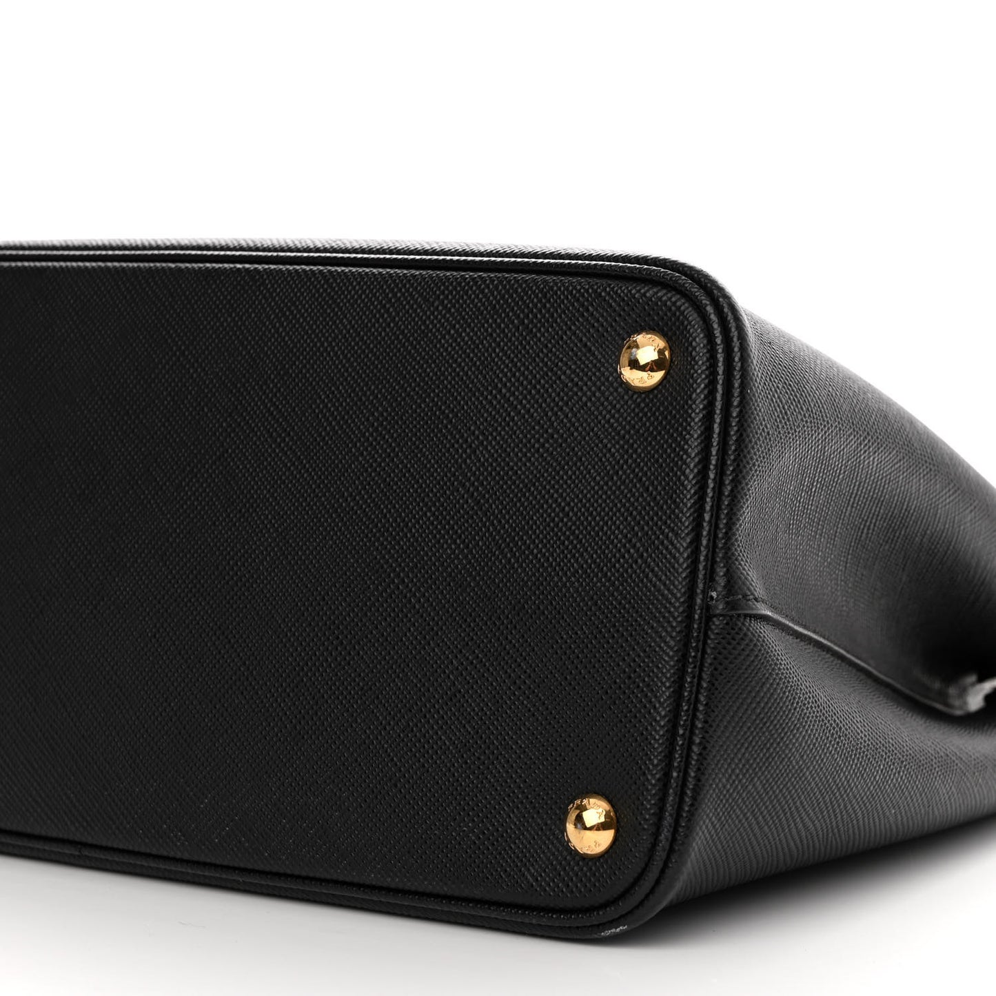 Saffiano Cuir Medium Double Bag Black Fuoco