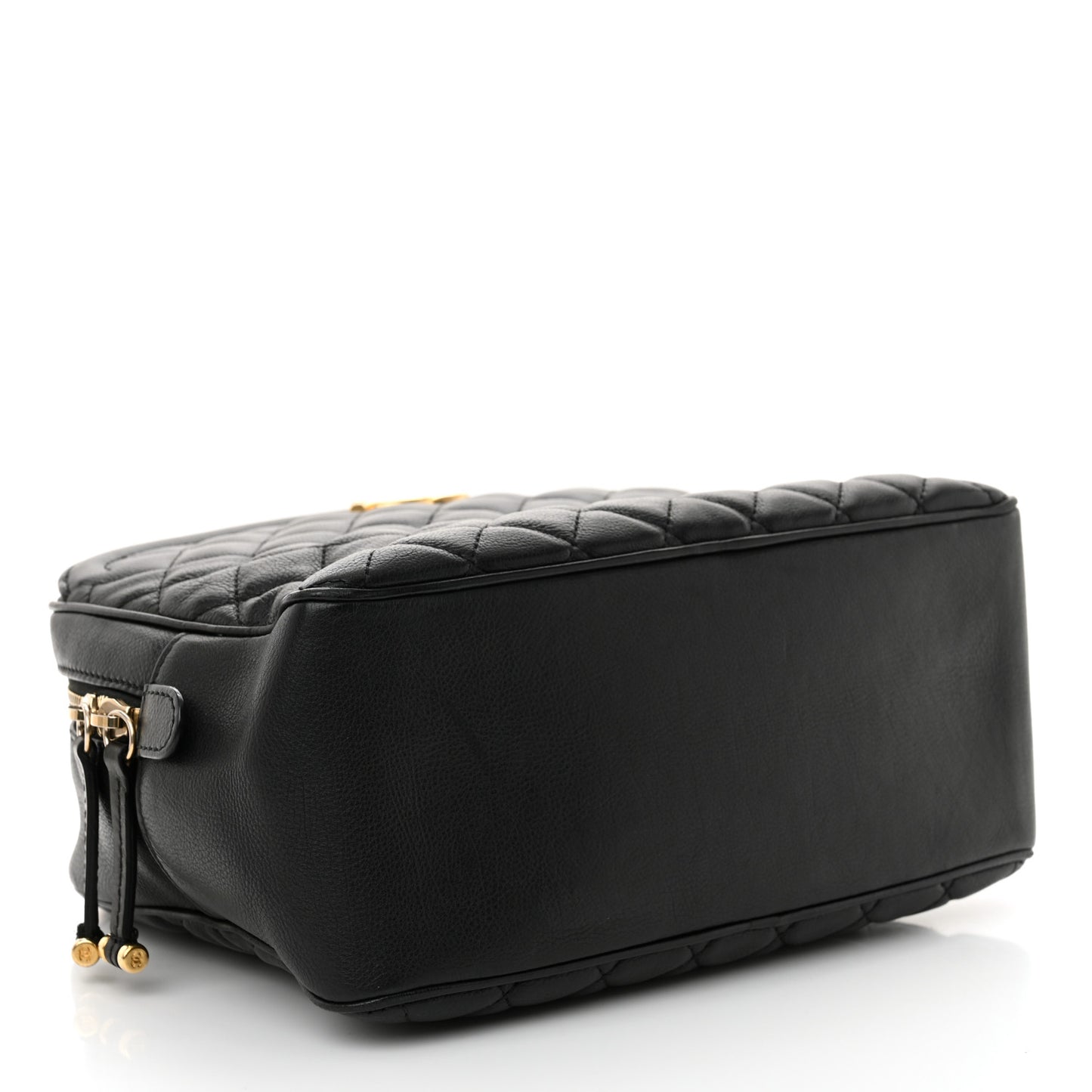 Calfskin Quilted CC Medium Vanity Case Black