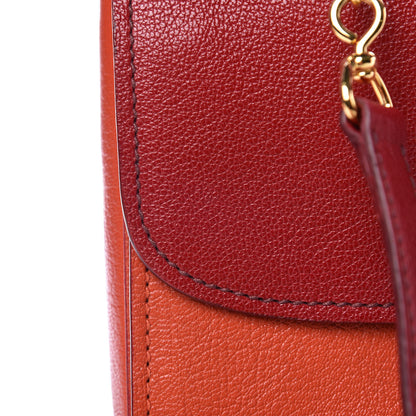 Miu Miu Goatskin Madras Bi-Color Shoulder Bag Mandarino Rubino 12 of 13