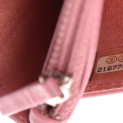 Chanel Lambskin Camellia Embossed Wallet On Chain WOC Pink 8 of 12
