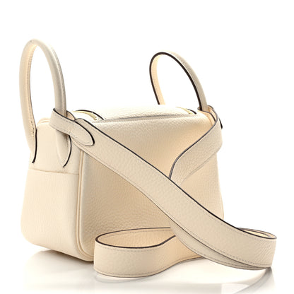 Hermes Taurillon Clemence Mini Lindy 20 Craie 3 of 12