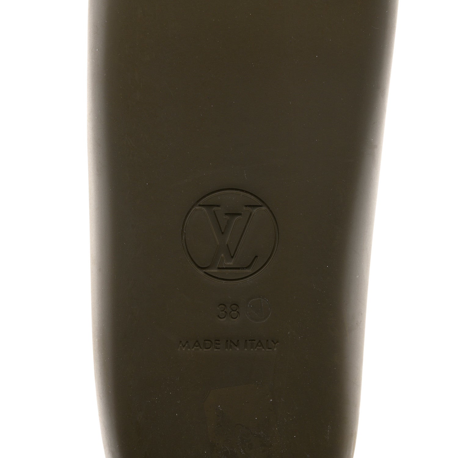Louis Vuitton Matte Rubber Monogram Embossed Sunbath Slide Sandals 38 Khaki 7 of 9