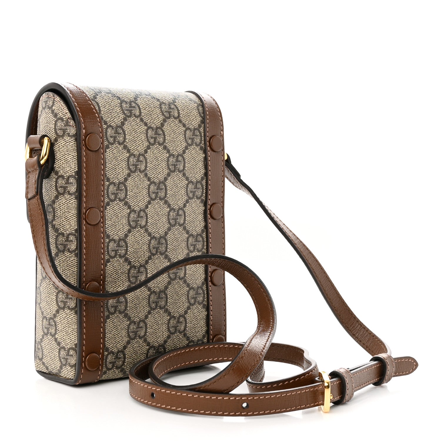 Gucci GG Supreme Monogram Mini Horsebit 1955 Crossbody Bag Beige Brown Sugar 3 of 10