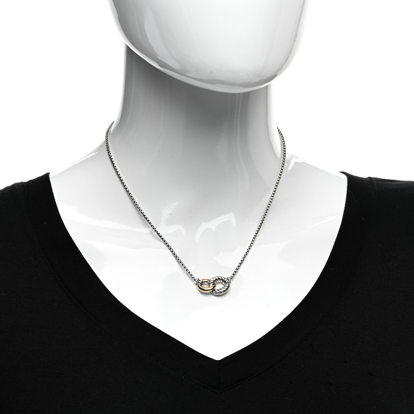 Sterling Silver 18K Yellow Gold Belmont Pendant Necklace