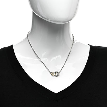 David Yurman Sterling Silver 18K Yellow Gold Belmont Pendant Necklace 2 of 4