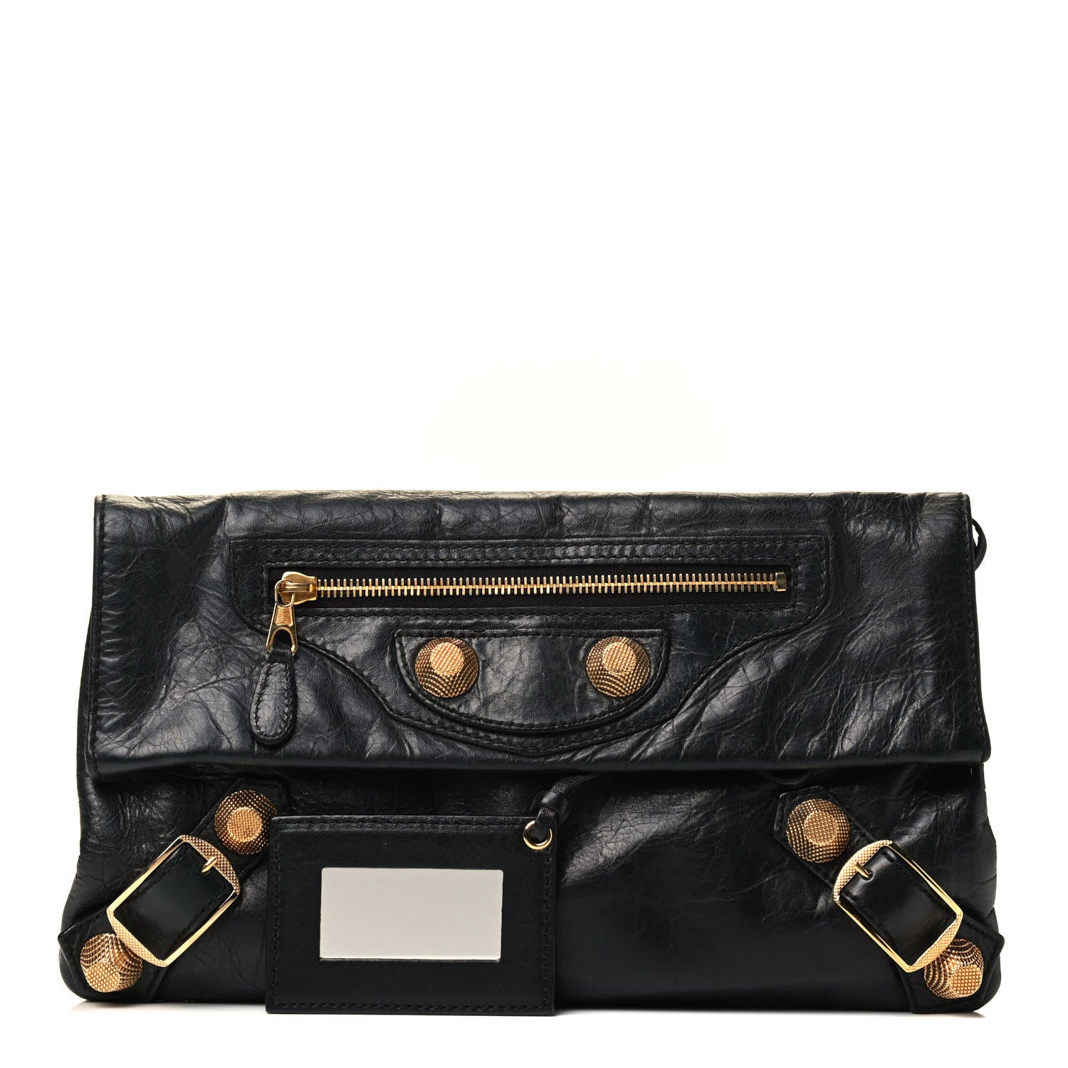 Balenciaga Agneau Giant 21 Gold Hardware Envelope Clutch Black 1 of 4