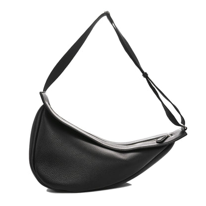 The Row Grained Calfskin Large Slouchy Banana Bag Black 1 of 10