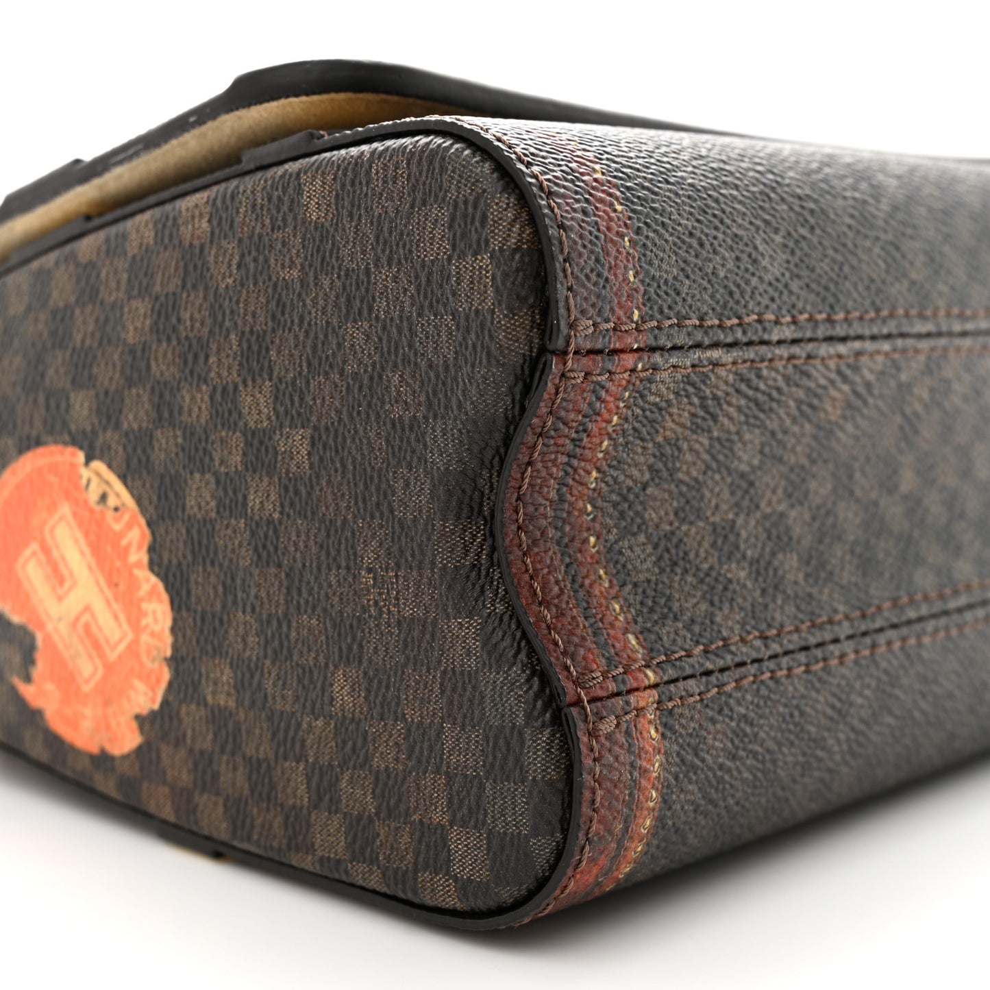 Transformed Damier Ebene Time Trunk Twist Shoulder Bag MM Black