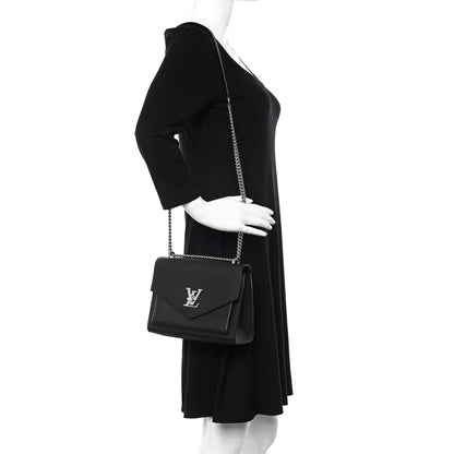 Louis Vuitton Soft Calfskin Mylockme Chain Bag BB Black 2 of 13