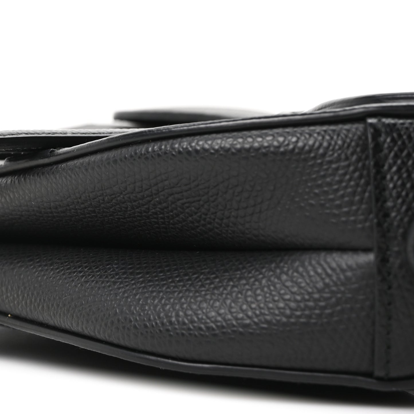 Grained Calfskin Mini Saddle Bag Black
