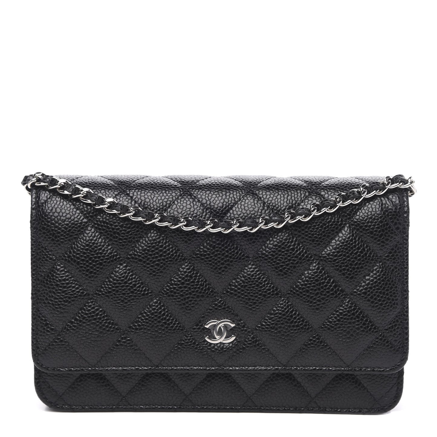 Caviar Quilted Wallet On Chain WOC Black