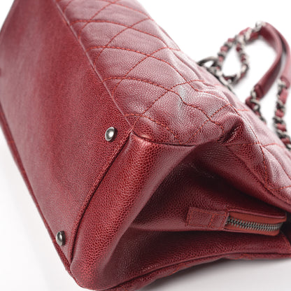 Chanel Iridescent Caviar Quilted Small Chic Tote Dark Red 10 of 14