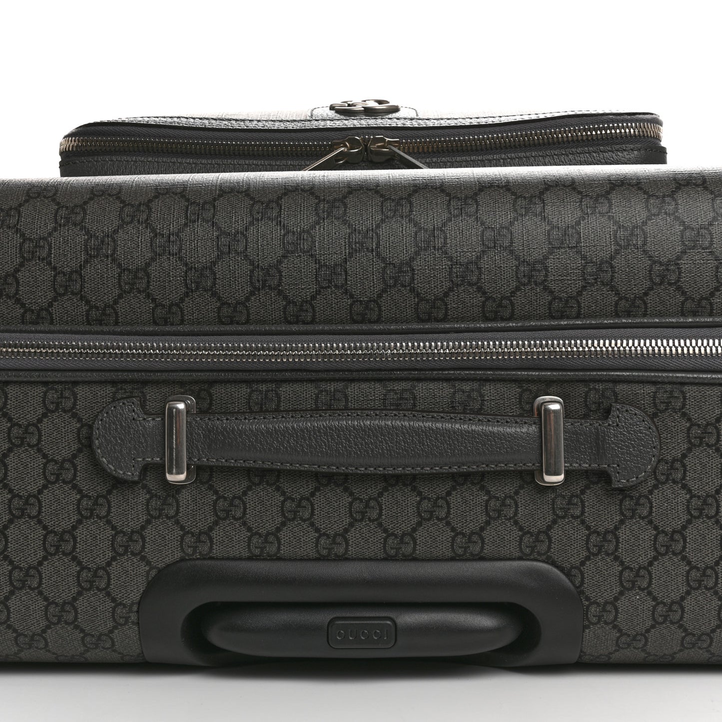 GG Supreme Monogram Medium Savoy Trolley Grey Black Graphite Grey