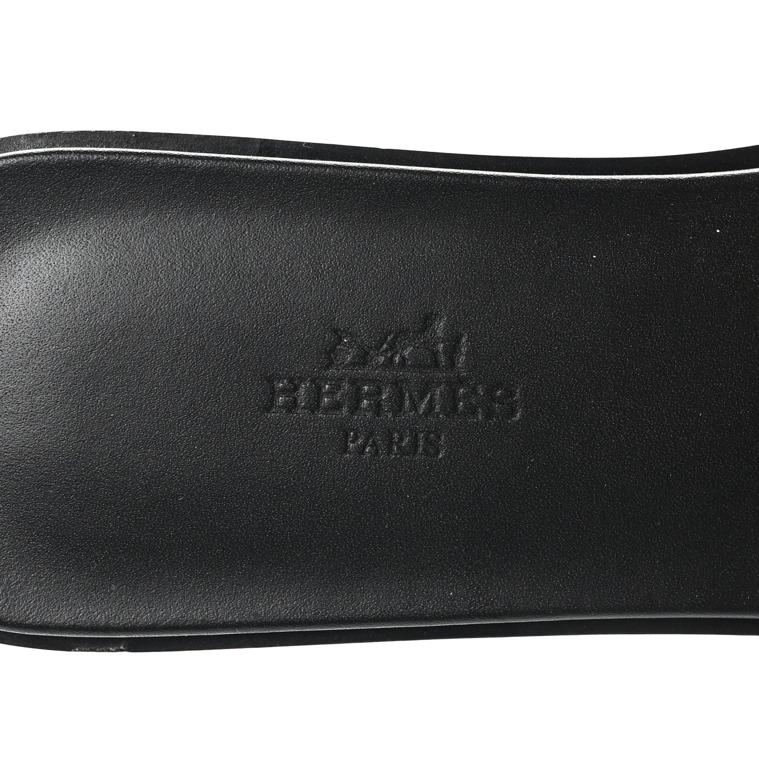 Hermes Box Calfskin Oran Sandals 39.5 Black 9 of 9
