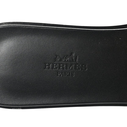 Hermes Box Calfskin Oran Sandals 39.5 Black 9 of 9