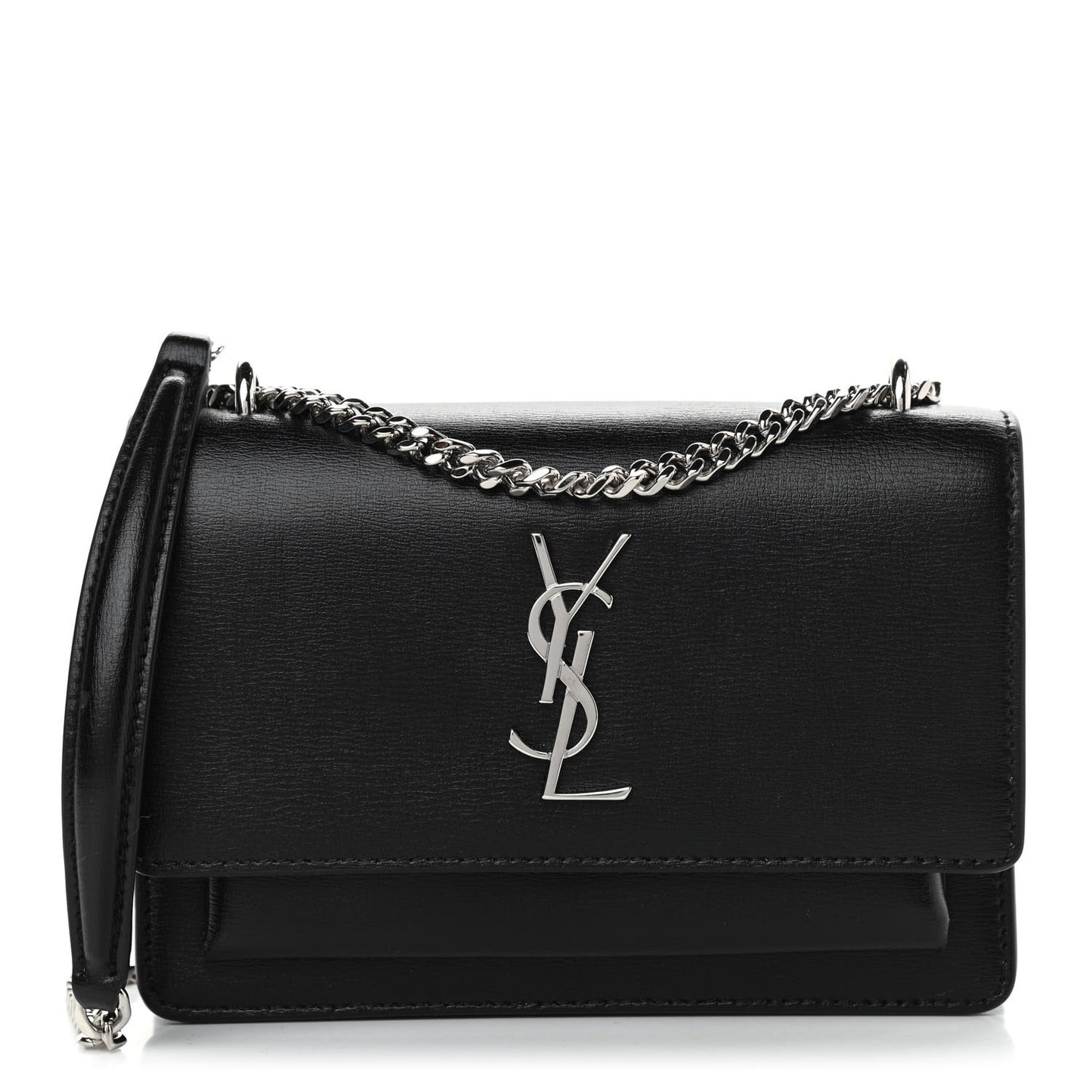 Calfskin Monogram Sunset Chain Wallet Black