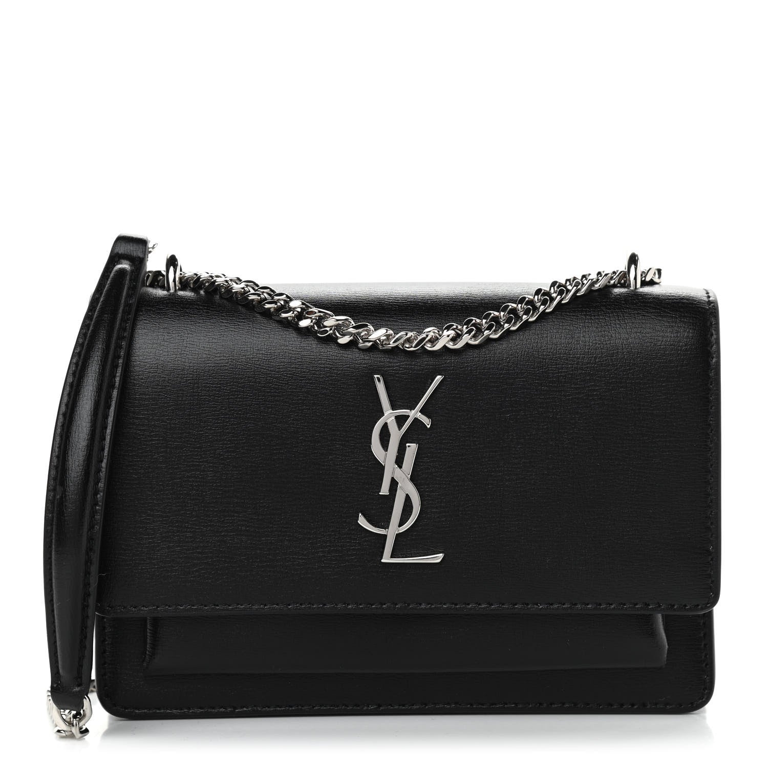 Saint Laurent Calfskin Monogram Sunset Chain Wallet Black 1 of 11