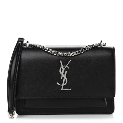 Saint Laurent Calfskin Monogram Sunset Chain Wallet Black 1 of 11