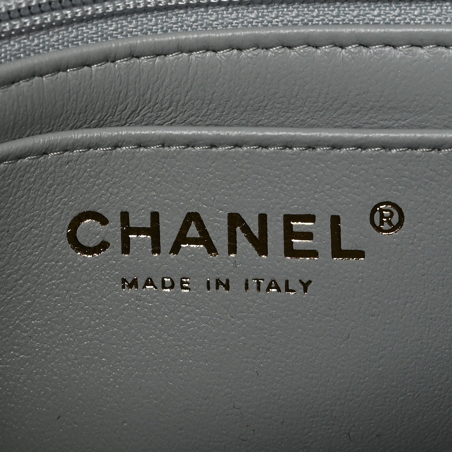 Lambskin Quilted Mini Rectangular Flap Grey