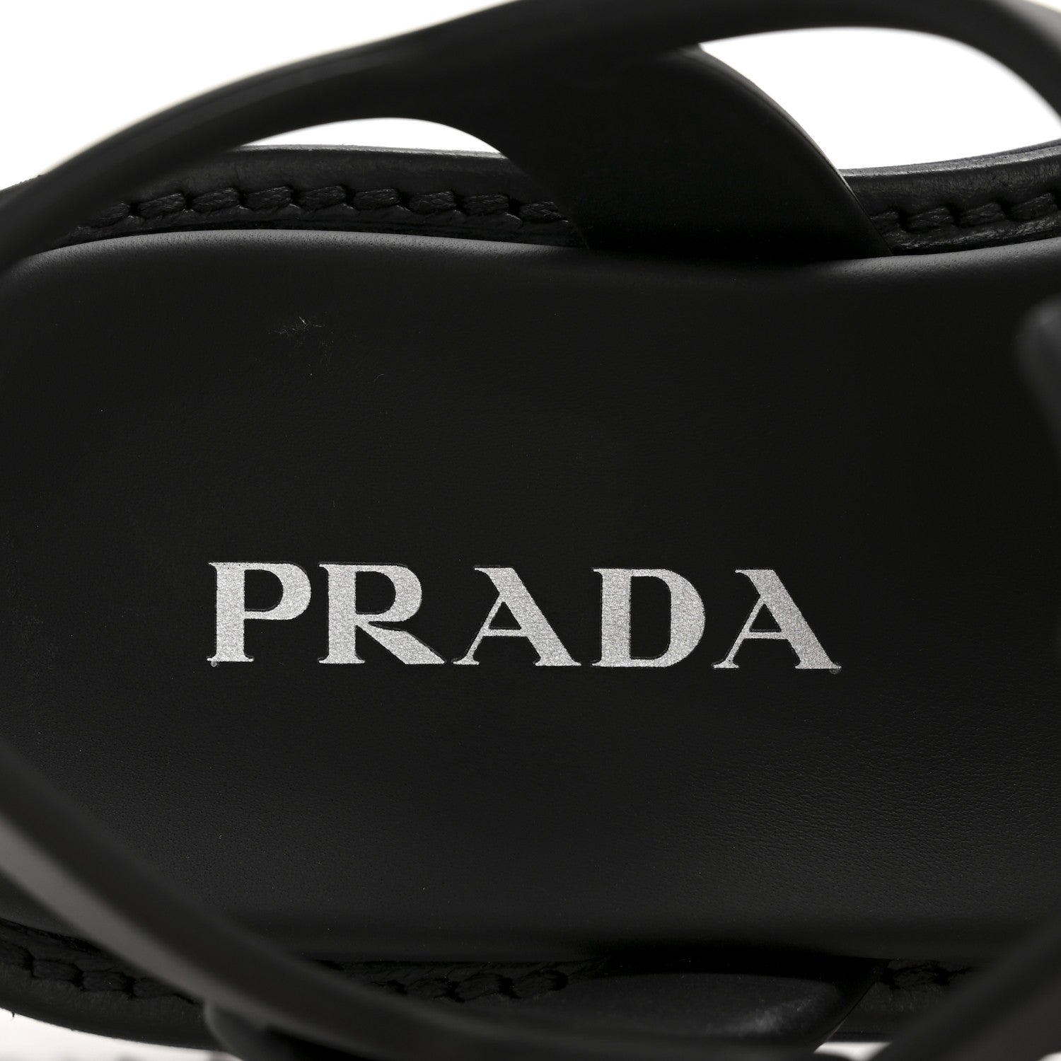 Prada Foam Rubber Triangle Logo Platform Cage Sandals 39 Black 7 of 9