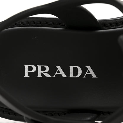 Prada Foam Rubber Triangle Logo Platform Cage Sandals 39 Black 7 of 9